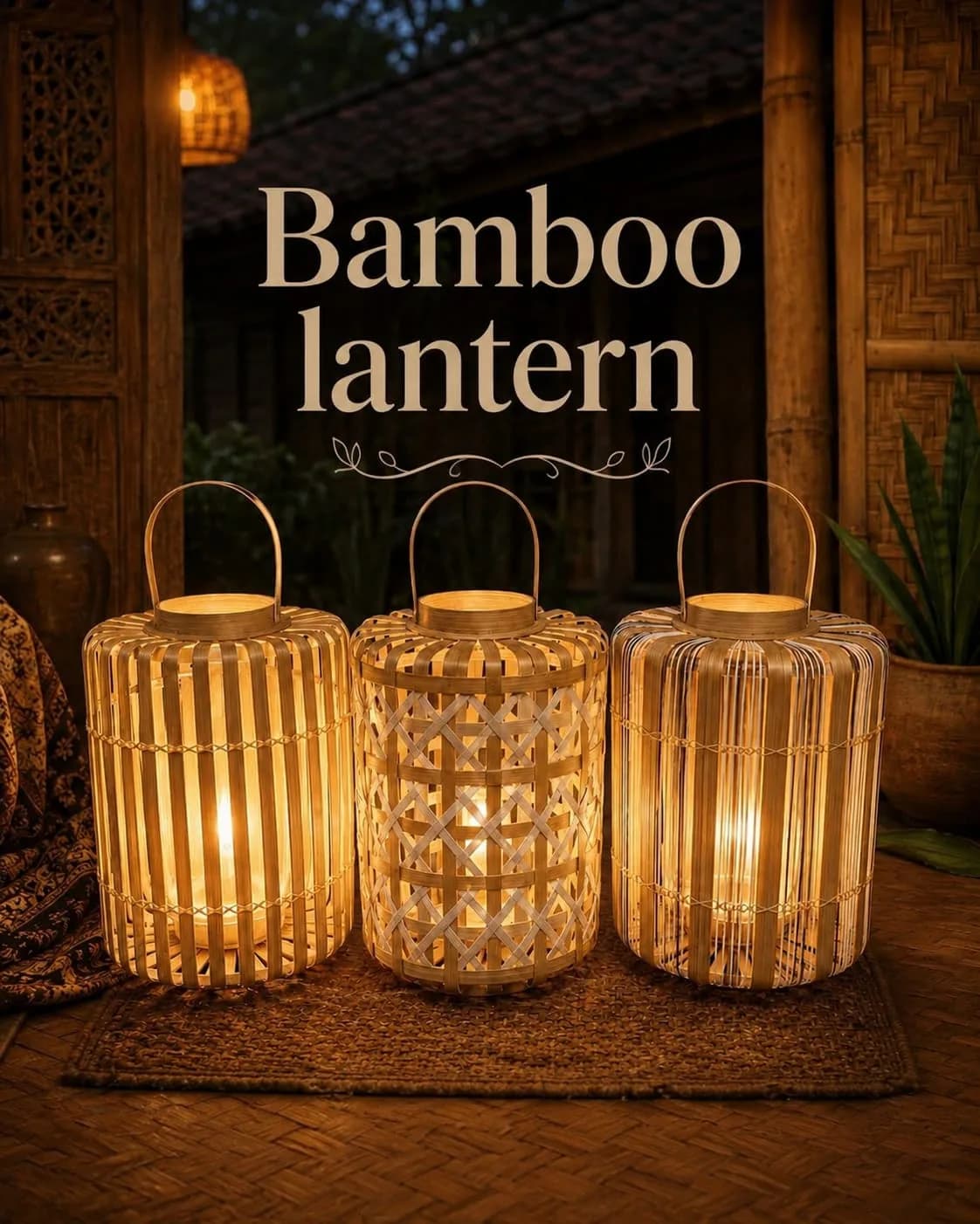 Handwoven bamboo lanterns by Hanief Craft